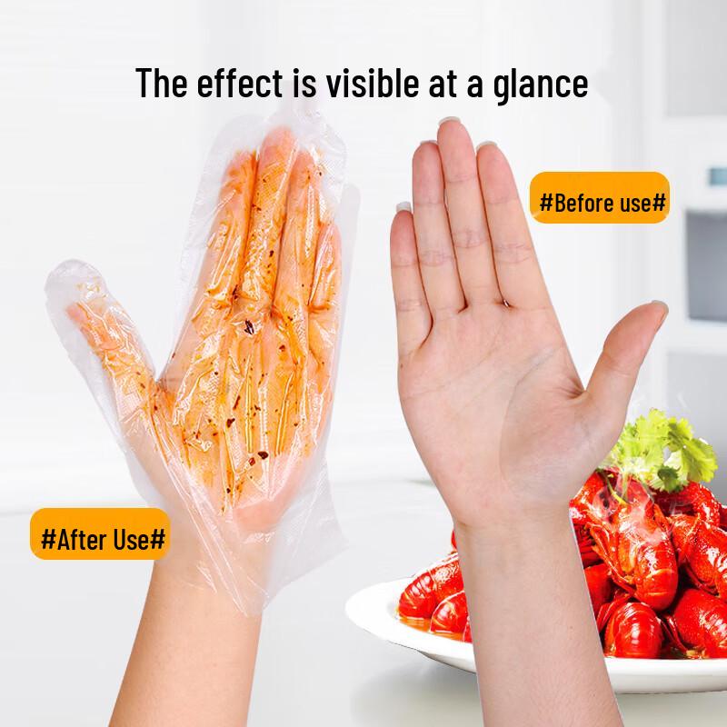 YouAo Zesílené PE Jednorázové Potravinářské Rukavice