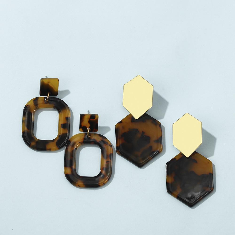 Modern Print Leopard Acrylic Star Earrings For Women Perfect Promotions For