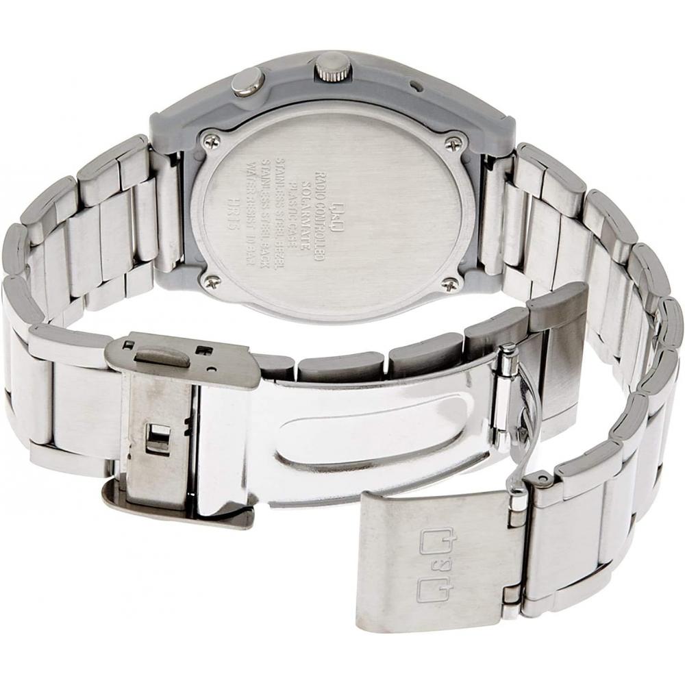 No Q Q [citizen Q Q] Analog Radio Wave Solar Waterproof Date Metal Band Watch Hg12 204 Men S White