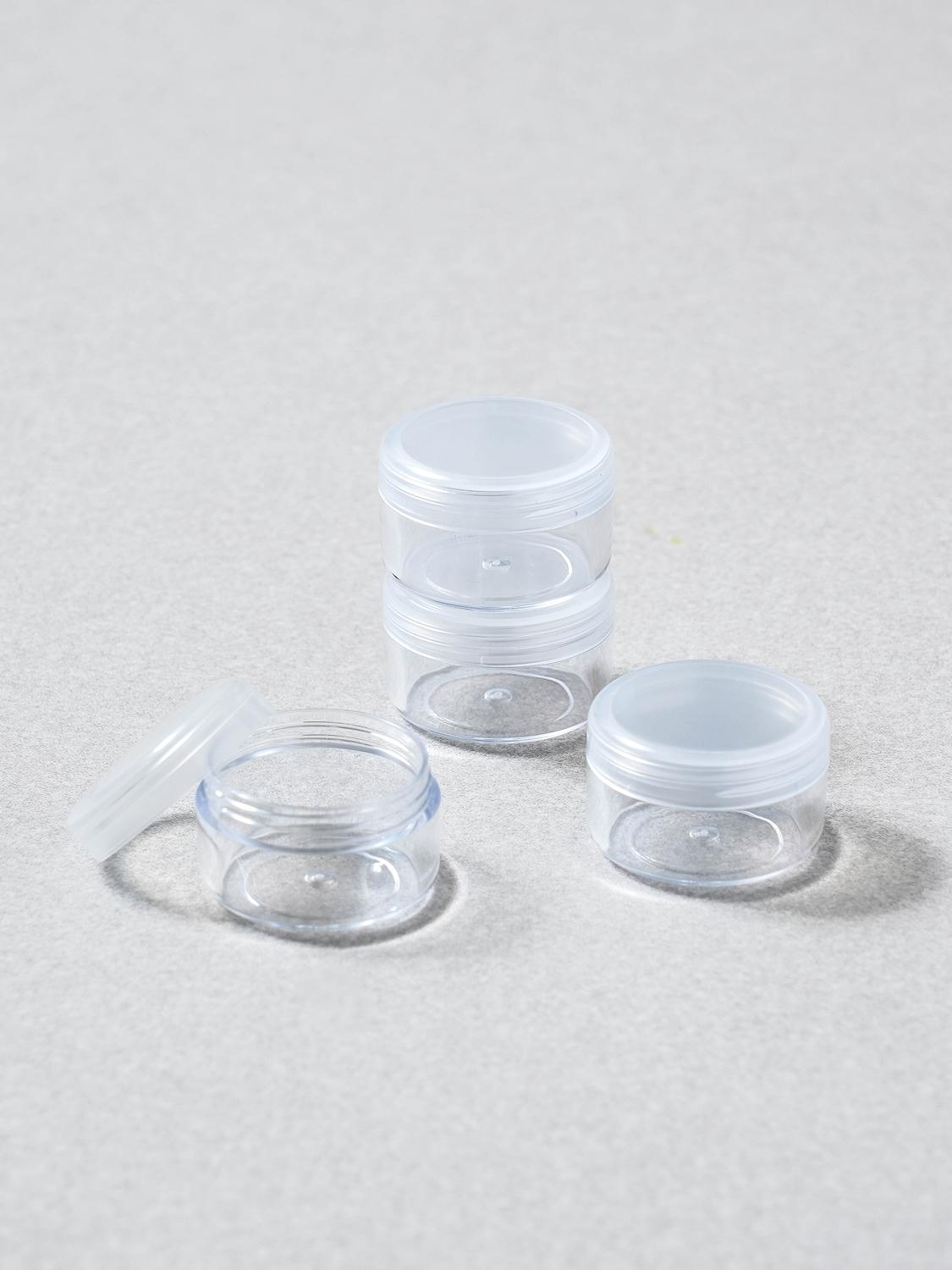 Simple 5ml Travel Cream Jars (4-Pack) for Cosmetics & Samples 1ea
