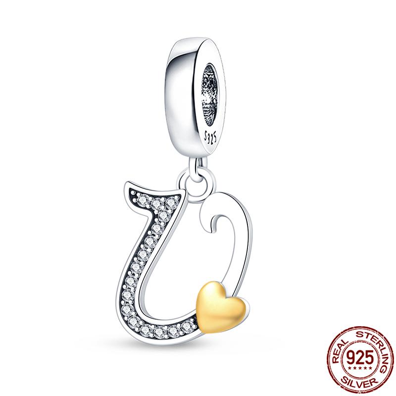 Novinka v kolekci Qikaola Originální náramky 26 písmen A-Z Měděné přívěsky Korálky Pro DIY Výrobu narozeninových šperků Dárky