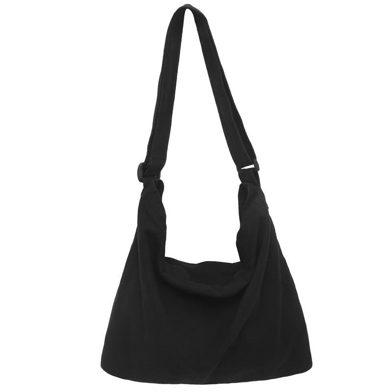 

Студенческая холщовая сумка-мессенджер для мужчин и женщин, сумка через плечо для кампуса, однотонная сумка через плечо чёрный