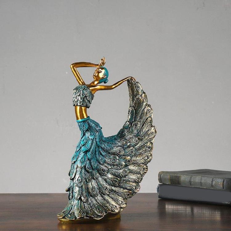 Kreatywna Figurka Tancerki Baletowej o Motywie Pawia Piękne Dekoracje do Salonu Design Dla Eleganckiego Wnętrza