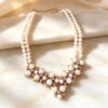 Retro Rhinestone Pearl Necklace & Earring Set for Women - Dress Accessories