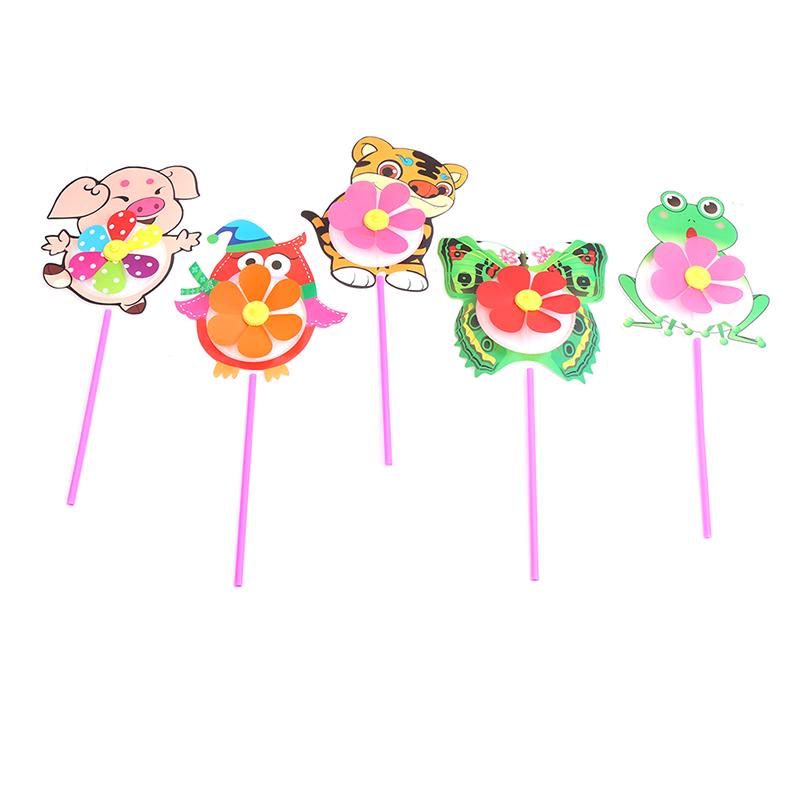Lovely Cartoon Handmade Windmill Wind Spinner Kids Toys Yard Garden Decor