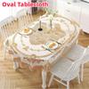 Embroidered Oval Tablecloth Anti-Scald Table Mat Printed Tablecloth  Wedding Dining Room