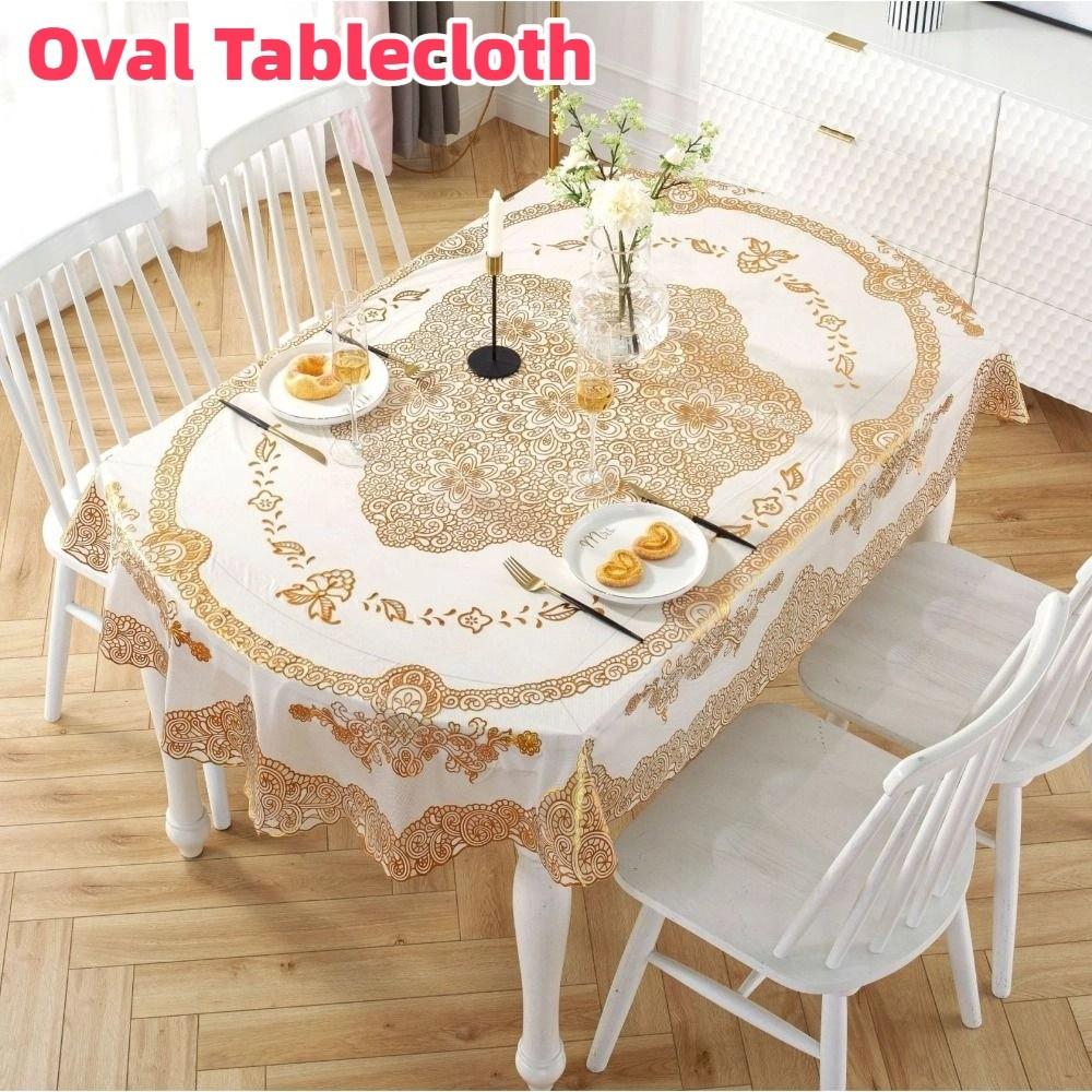 Embroidered Oval Tablecloth Anti-Scald Table Mat Printed Tablecloth  Wedding Dining Room