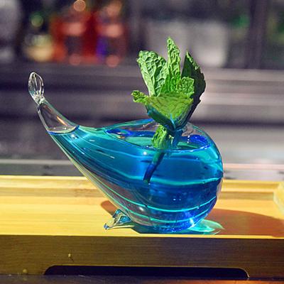 Bicchiere da Cocktail per Drink Misti Balena Trasparente 230ml Bar Festa Vetreria Personalizzata Popolare Forma di Pesce Tazza per Smoothie Succo