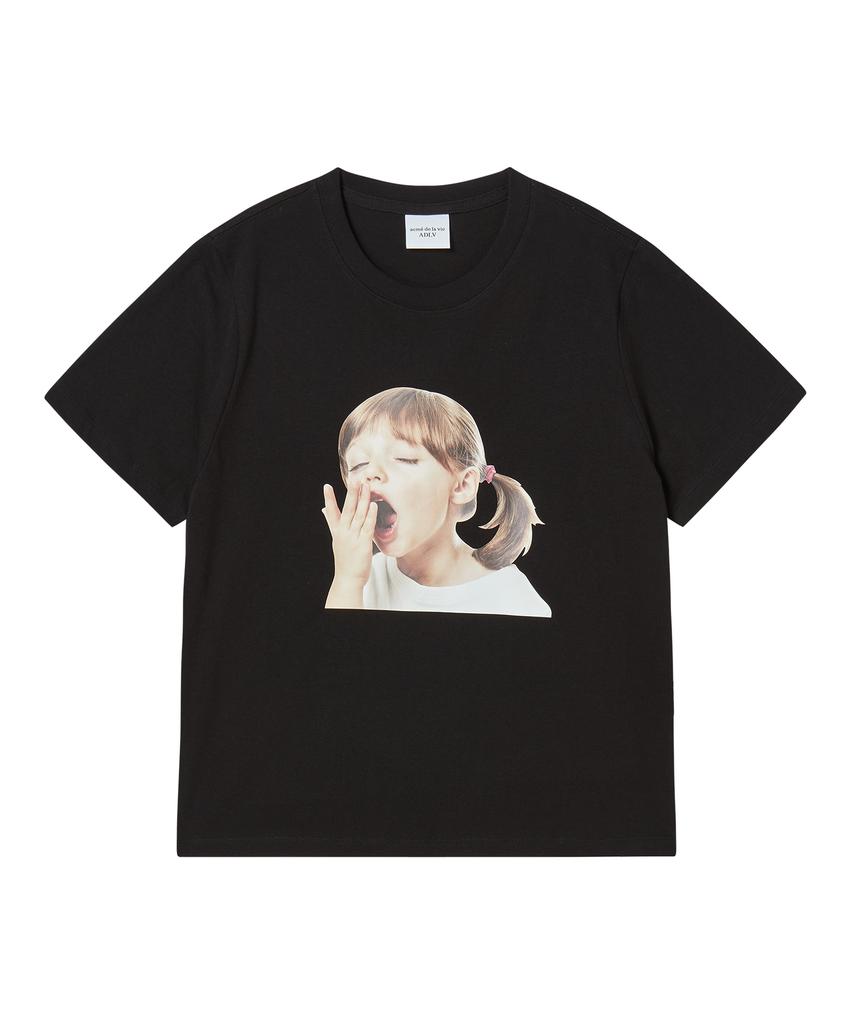 ACME DE LA VIE Woman Adlv Baby Face Yawn Short Sleeve T-Shirt