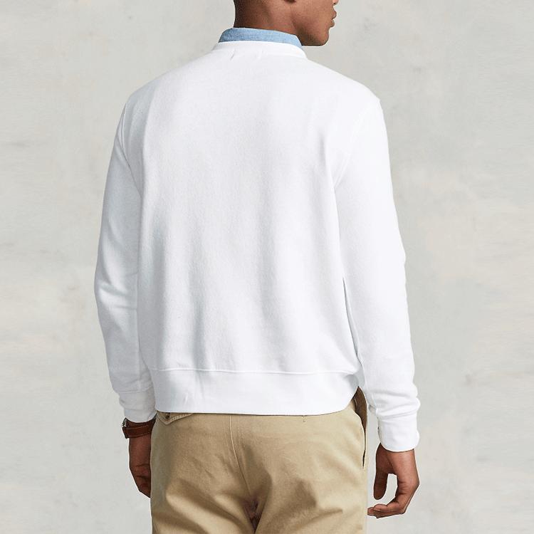 Polo Ralph Lauren Mikina s dlouhým rukávem s kulatým výstřihem s medvídkem Polo a velkým poníkem Pánská mikina Bílá MNPOKNI16821483