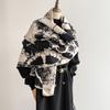 Autumn and Winter Chinese Ink Butterfly Scarf Women's Fashion Warm Imitation Cashmere Dual-purpose Shawl Temperament Versatile Scarf