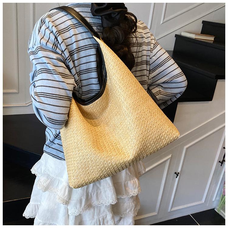 Large capacity woven straw bag women's summer new versatile shoulder underarm seaside vacation beach bag