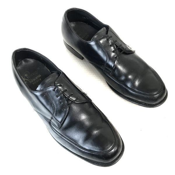 USA 70s-80s?/kinney shoes/Goodyear Welt Leather U-Tip Shoes/8.5/26.0-26.5/Black/Vintage(USED)