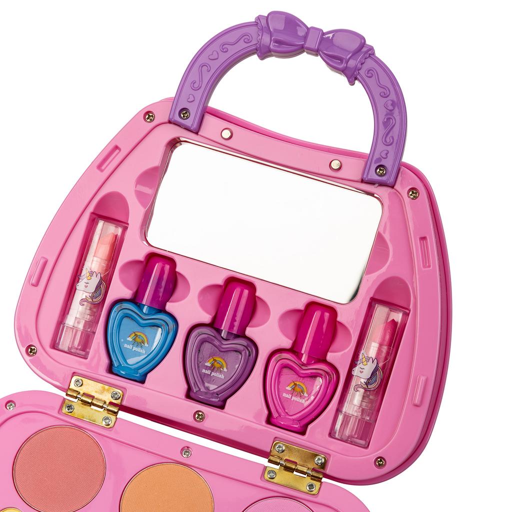 Zestaw Do Makijażu Makeup Paznokci Kosmetyki Cienie Brąz Dla Dzieci Torebka