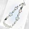 Mobile phone chain with Korean pearl and star pendants, short beaded chain, phone case lanyard, wrist accessory for girls
