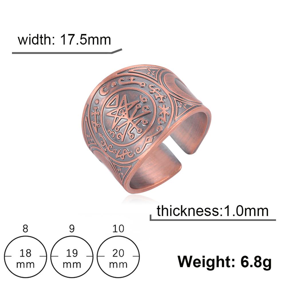 Anelli di Salomone Vintage Sigillo dei 7 Arcangeli per Uomo Bronzo Rame Runa Vichinga Anello da Dito Amuleto Gioielli