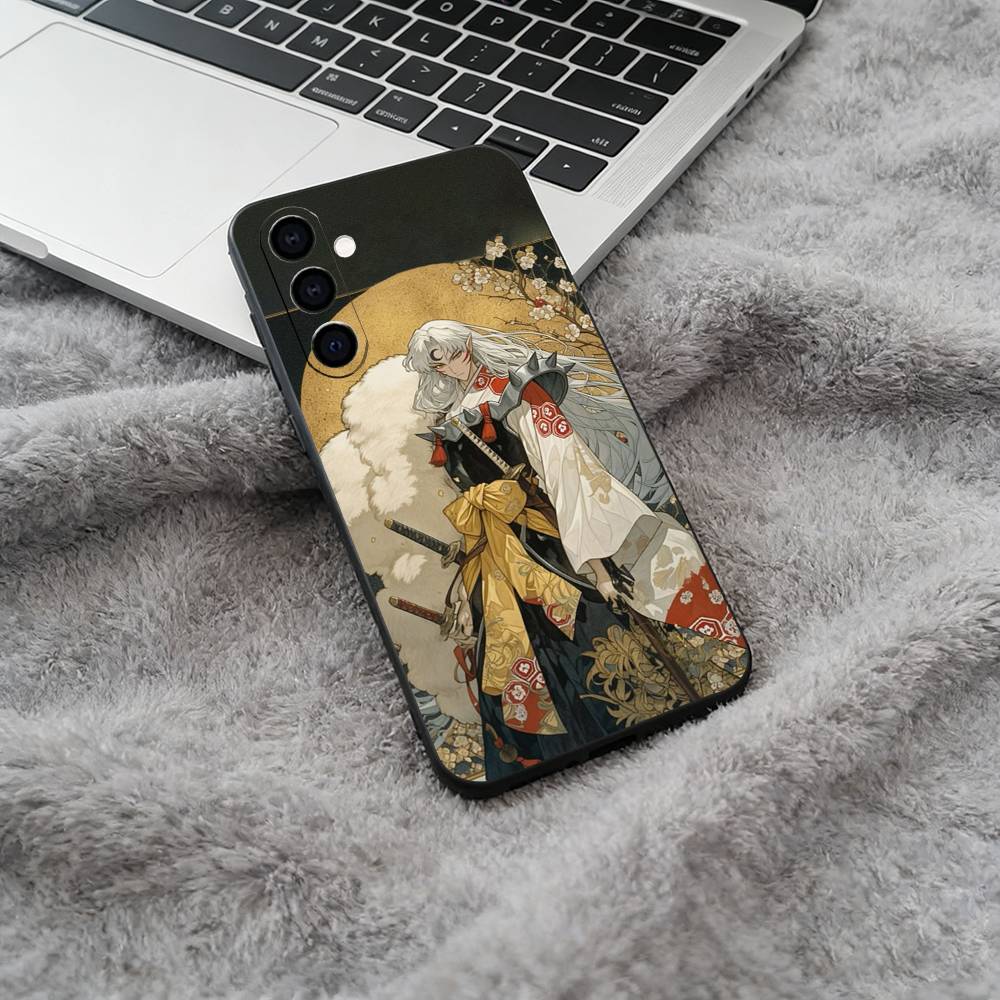 L-L-Inuyasha Phone Case For Samsung Galaxy A73,A71 A72,A70,A53,A52,A51,Soft Silicone Black Cover