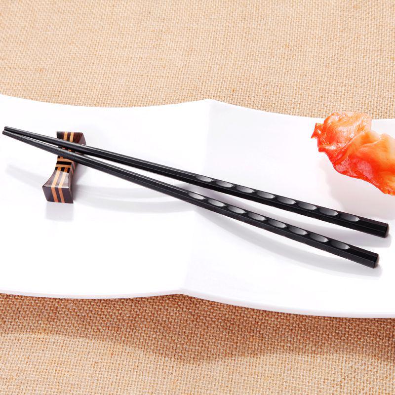 Hexagonal Japanese Alloy Chopsticks Set for Sushi and Cuisine