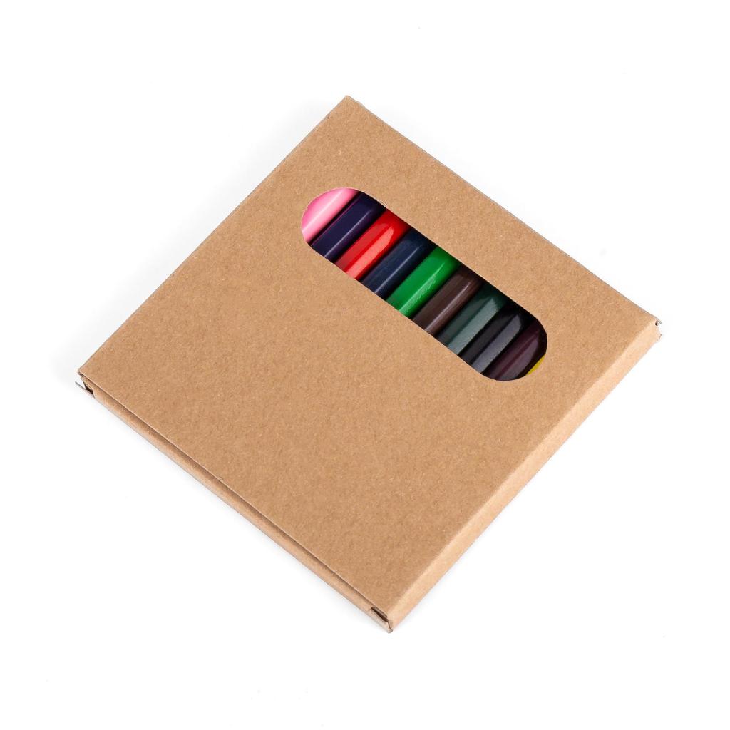 Mini 12-Farben Kurzes Buntstift-Set für Kinder zum Malen in Kraft-Box