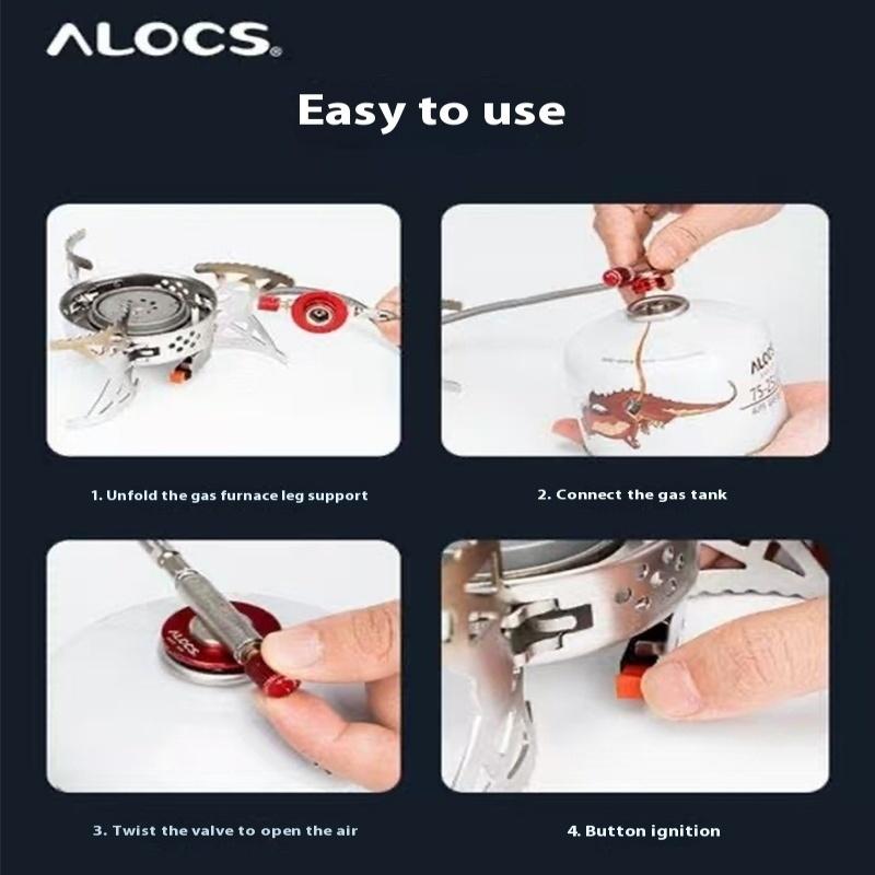 ALOCS Outdoor Camping 3200W Split Stove - Copper Burner, 320g Ultralight High Altitude Camping/Hiking
