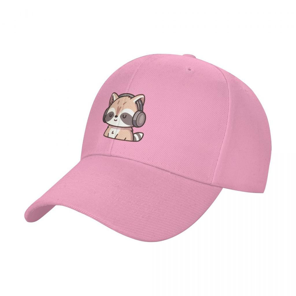 Music-Loving Raccoon with Headphones Baseball Cap New In The Hat Hat Man For The Sun Boy Women's