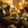 Cool Gaming Setup Props Tactical Yellow Duck Figurine, Resin Ornament with Camouflage Combat Durable Craft Gear, Soldier Statue for Home Office