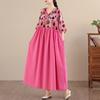 DIMANAF New 2026 Women Plus Size Summer Beach Lady Long Dress Loose Oversize Maxi Floral Print Fashion