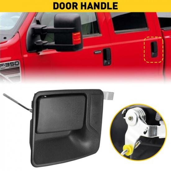 LH Rear Outside Exterior Door Handle Black For 99-16 F350 F250 Super Duty