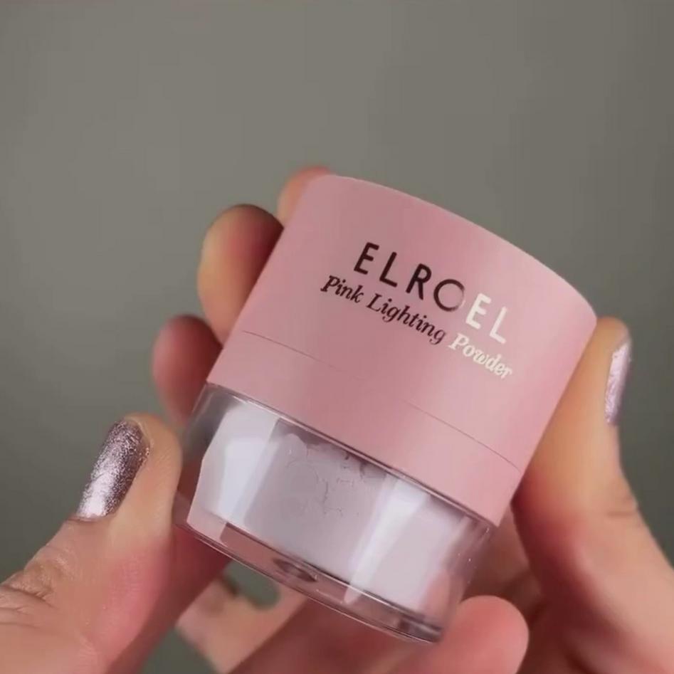 ELROEL Pink Lighting Powder – 7.2g/  Silky Soft, Light-catching Powder, Radiant Finish, Korean Cosmetics, Kbeauty