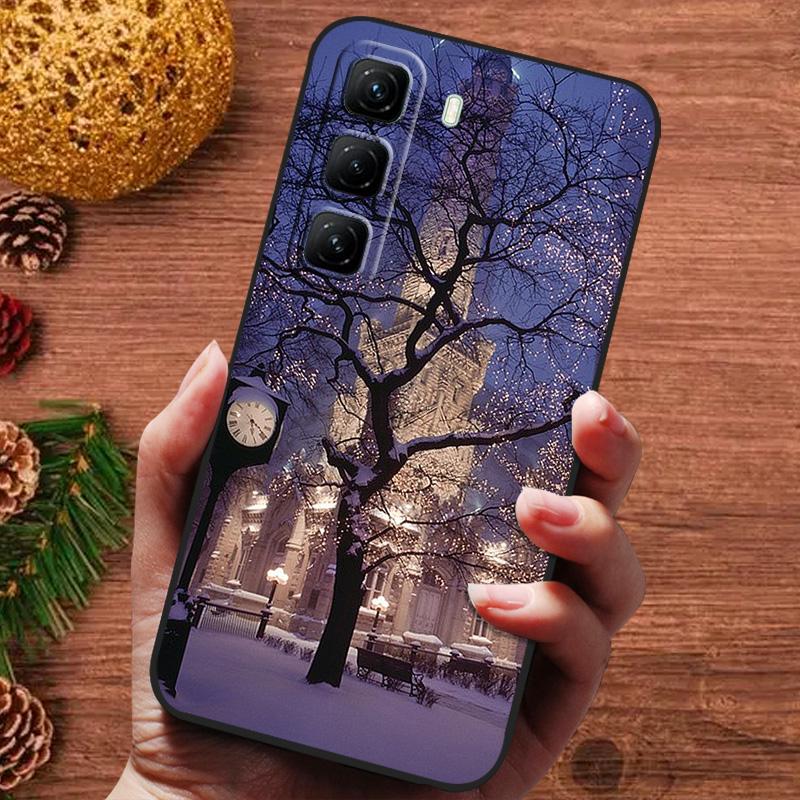 Christmas Painted Cover For Infinix Hot 40 60 50 Pro Plus 4G 50i 40i Case Silicone Soft Phone Cover For Infinix Hot 30 Play 30i