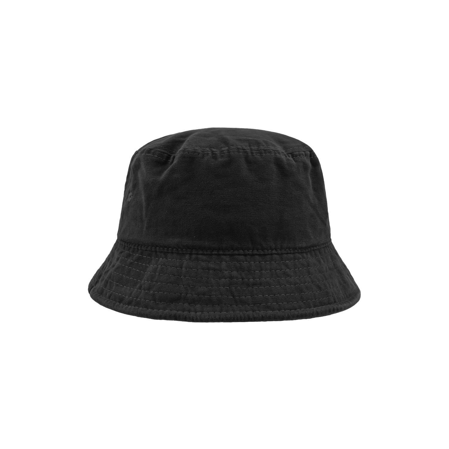 

Washed solid color old bucket hat men and women versatile big brim hat advanced trendy sunshade showing small face One Size чорний