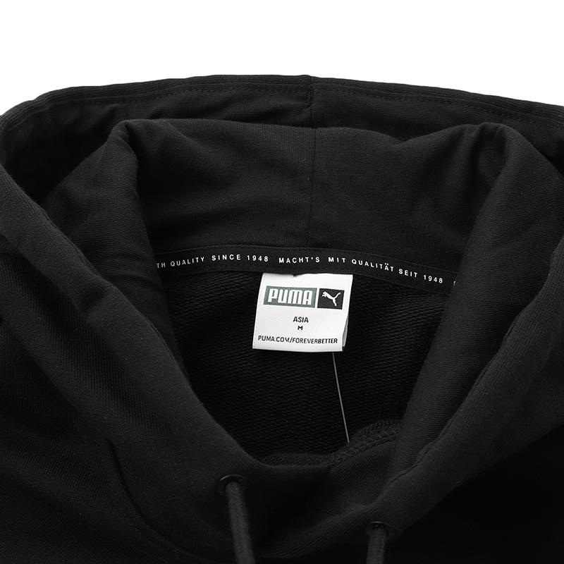 Puma Sport Casual Logo Print Hooded Knit Sweater Men Tops Black 531369-01