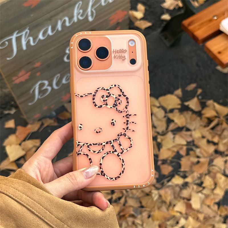 

Spicy Girl Leopard Print Hello Kitty Phone Case for iPhone 17/16 Pro Max/15/14 17ProMax