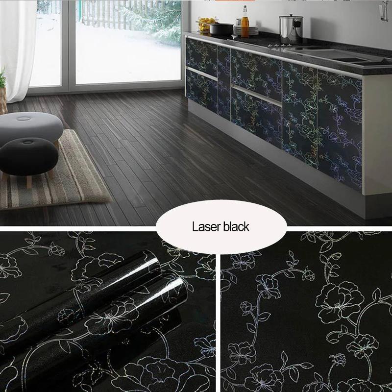 Laser Baking Paint Thicken Self Adhesive Wallpaper Desktop Cabinet Renovation Sticker Kitchen Waterproof Oil Resistant Sticker