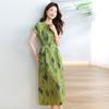new green diamond dress women's fashion unique beautiful waist lace-up skirt