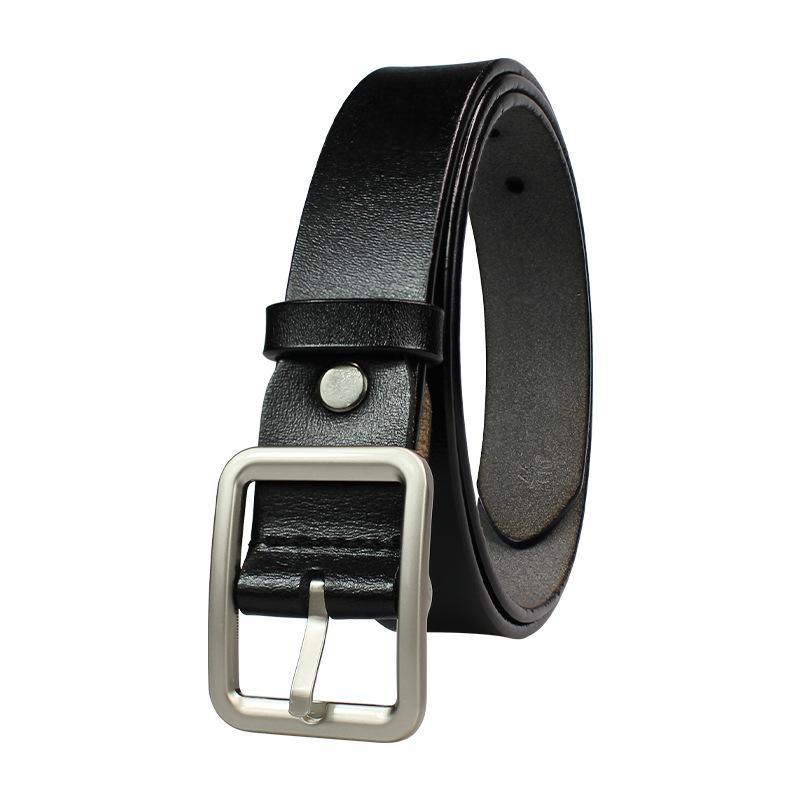 Women s genuine leather belt, black casual fashion belt, thin decorative simple versatile belt for jeans and trousers 105cm чёрный