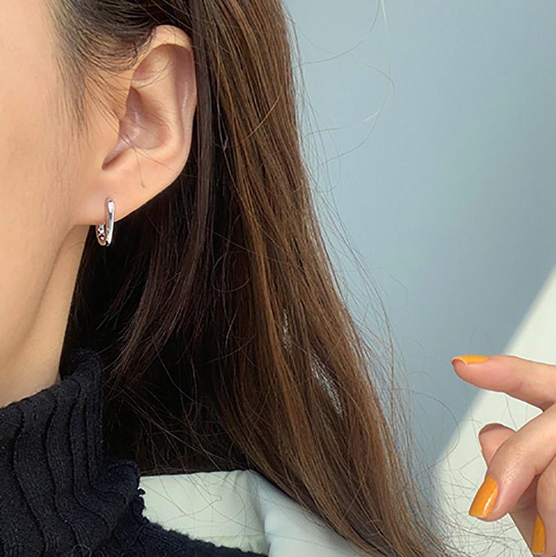 Prevent Allergy Silver Color Stud Earrings France Fashion Vintage Handmade U-Shape Circle Bride Jewelry Gifts