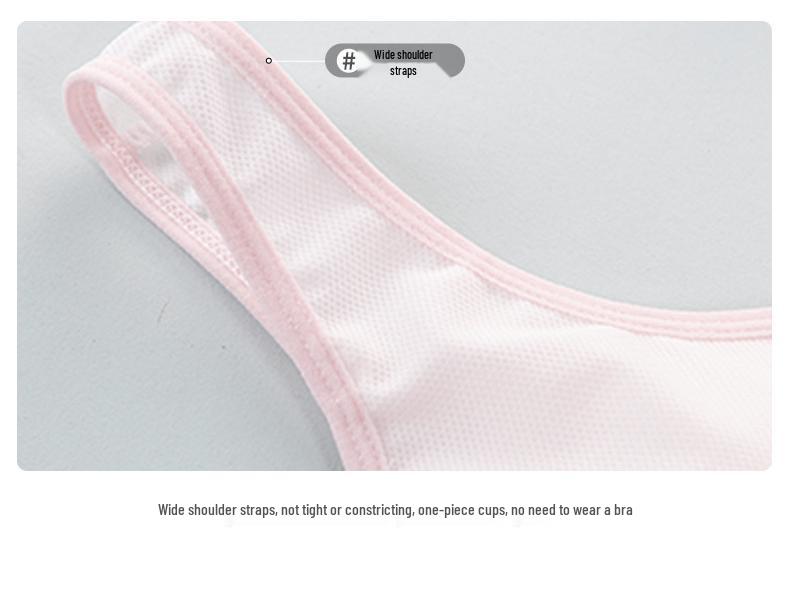Girls' Breathable Shockproof Sports Vest - Quick-Dry Mesh Bra for Summer
