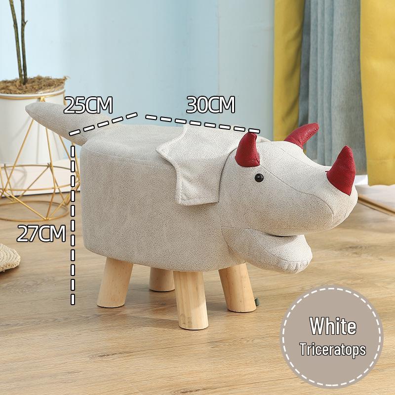 Children's Solid Wood Elephant Stool - Cute, Creative, Cartoon Animal Design for Home and Shoe Changing