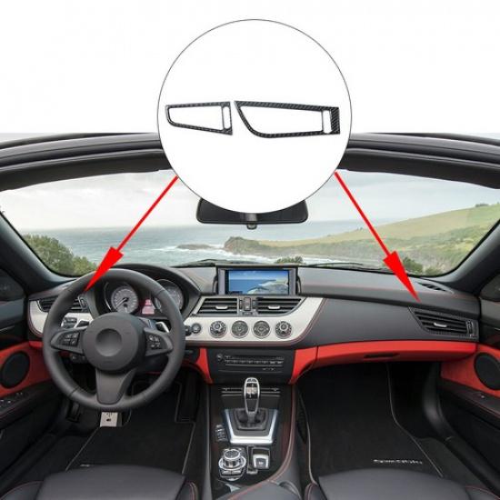 2Pcs For BMW Z4 E89 2009-2016 Carbon Fiber Interior Side Air Vent Cover Trim