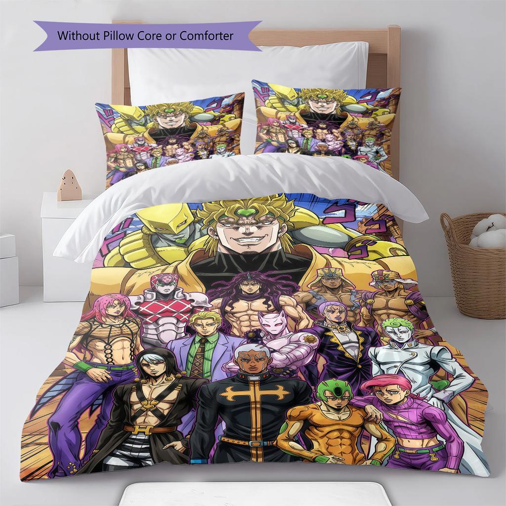 JoJo's Bizarre Adventure Bettbezug Bettwäsche-Set Weiche Deckenhülle Schlafzimmer Heimdekoration -QJY