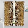 Set Of 2 Luxury Golden Leopard Curtains Hd Digital Print Design Living Room Bedroom Study Window Decor Style Curtain With Rod Pocket Polyester Ideal