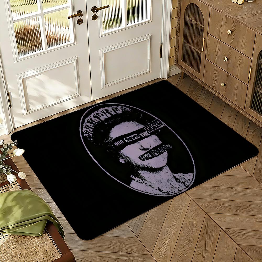 Rock Music Floor Mat Soft Thickened Absorbent Non-Slip Bedroom Living Room Door Mat Home Decor Flannel Rugs