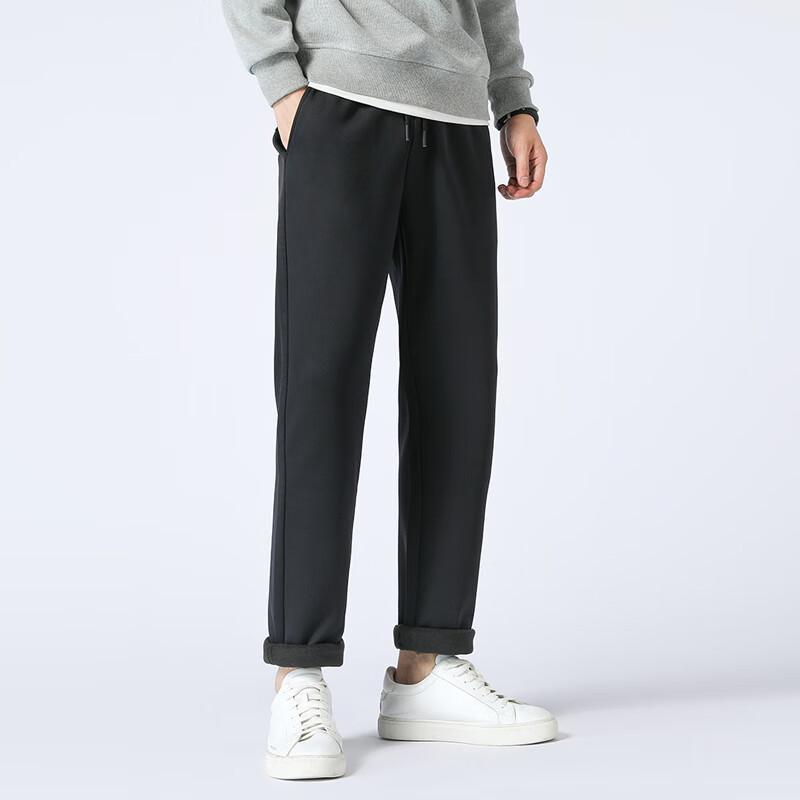 Men's Fleece-Lined Four-Way Stretch Tapered Casual Pants
