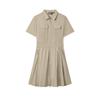 Original Skin-Friendly UV Resistant Versatile Simple Cool Short Sleeve Dress Women Dresses Khaki F11W529301F-LK