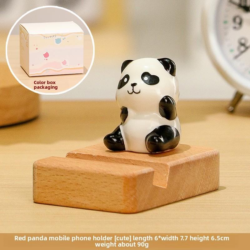 Panda Phone Stand Cute Resin Desk Accessory For Office Gifts And Home Decor