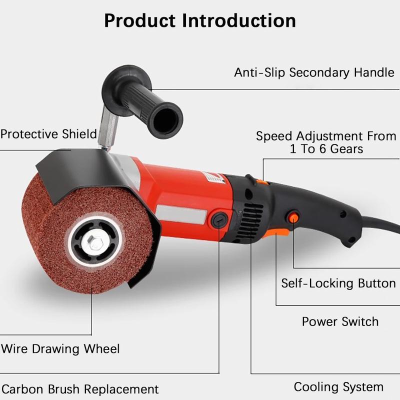 2200W-3200W Electric Burnishing Polishing Machine 220V Variable Speed Surface Conditioning Tool for Wood & Steel
