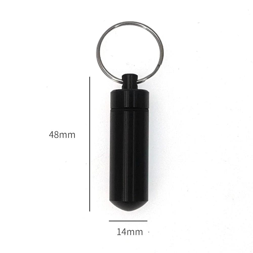 Aluminum Alloy Pill Keychain Holder Small Pill Box Pill Case Waterproof Pill Organizer Stonego Portable Pill Holder Keychain