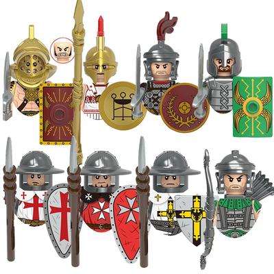 Mittelalterliche Römische Soldaten Gladiatus Bogenschütze Griechische Schwere Infanterie Templer Ritterr Mini Bausatz Bausteine Kinderspielzeug