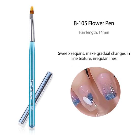 Nail Art Handle Soft Non-shedding Nylon Bristles Brush Lightweight Long Comfortable Grip Multipurpose Acrylic UV